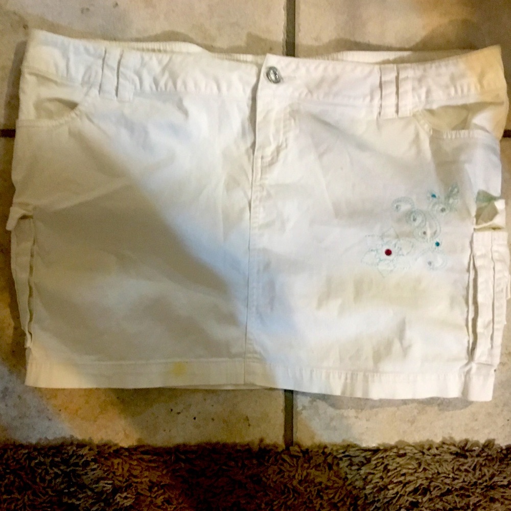 Short mini skirt….white